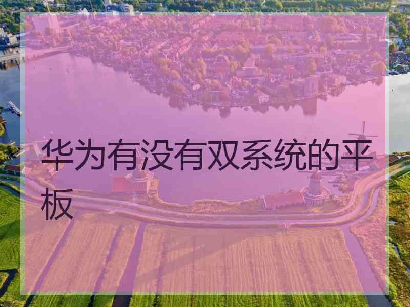 华为有没有双系统的平板 华为有没有双系统的平板