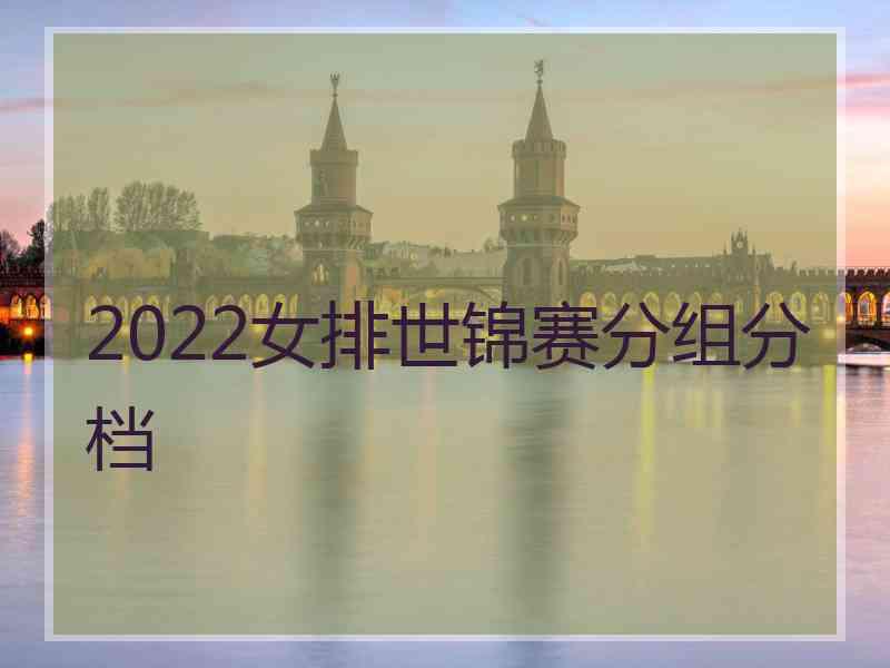 2022女排世锦赛分组分档 2022女排世锦赛分组分档