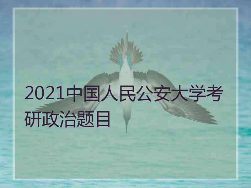 2021中国人民公安大学考研政治题目 2021中国人民公安大学考研政治题目