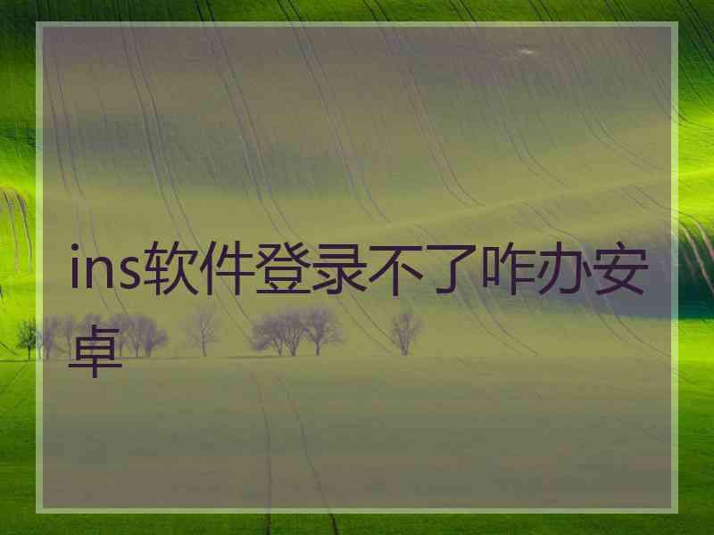 ins软件登录不了咋办安卓 ins软件登录不了咋办安卓