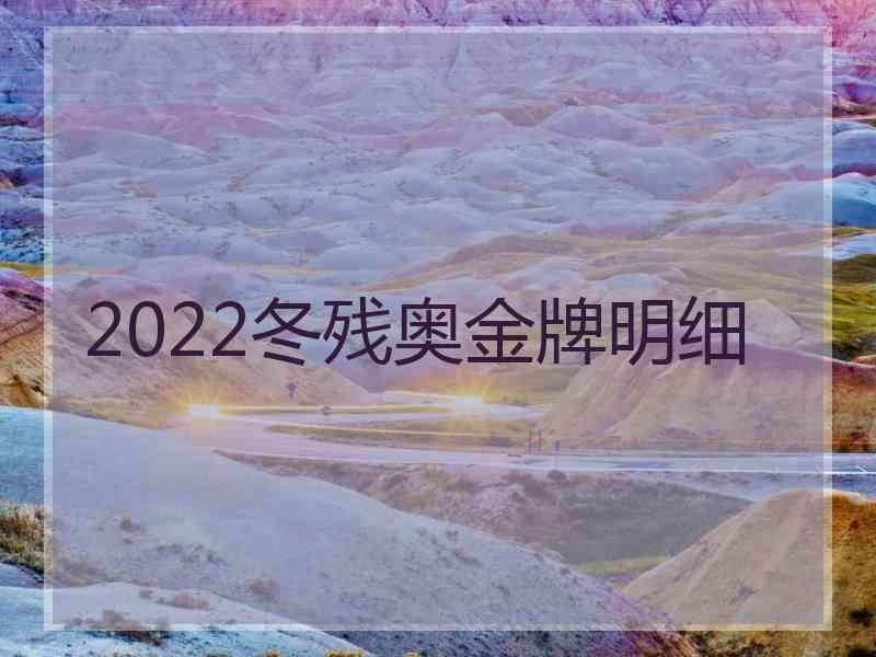 2022冬残奥金牌明细