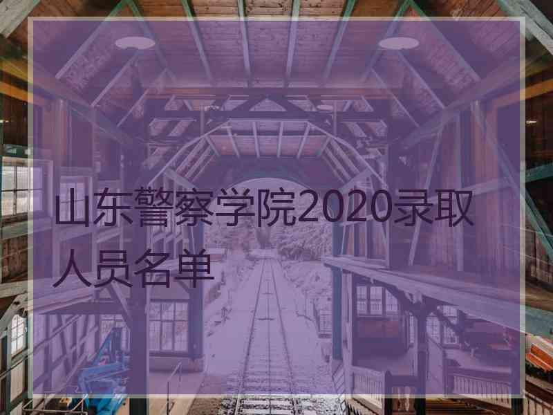 山东警察学院2020录取人员名单 山东警察学院2020录取人员名单