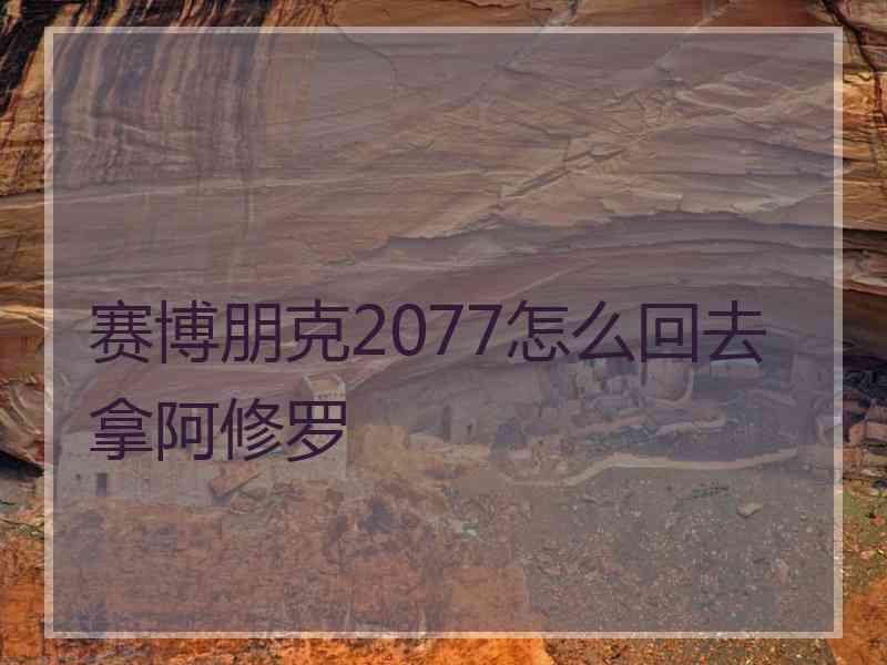 赛博朋克2077怎么回去拿阿修罗 赛博朋克2077怎么回去拿阿修罗