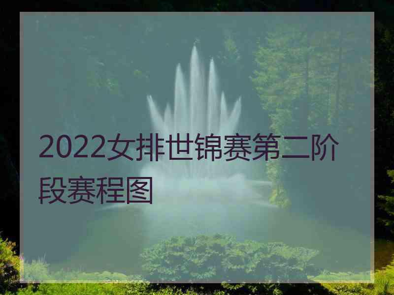 2022女排世锦赛第二阶段赛程图 2022女排世锦赛第二阶段赛程图