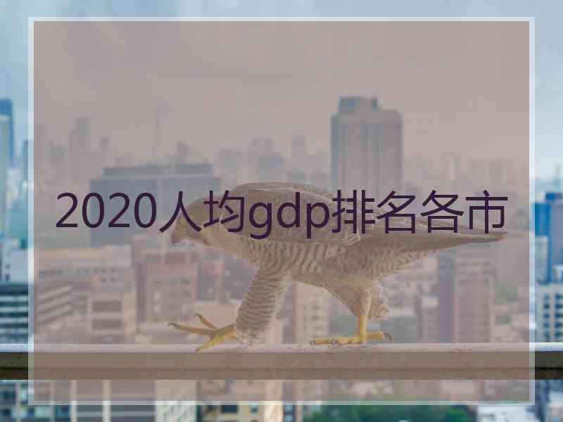 2020人均gdp排名各市 2020人均gdp排名各市