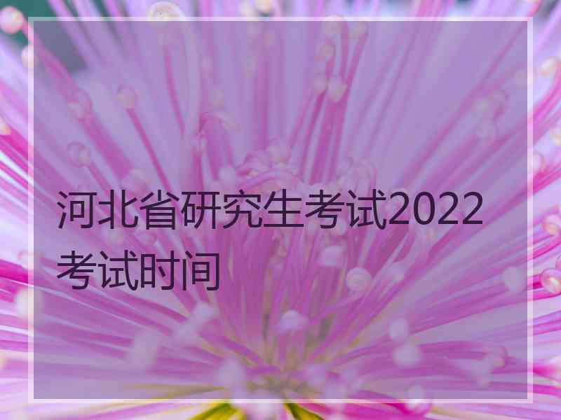 河北省研究生考试2022考试时间