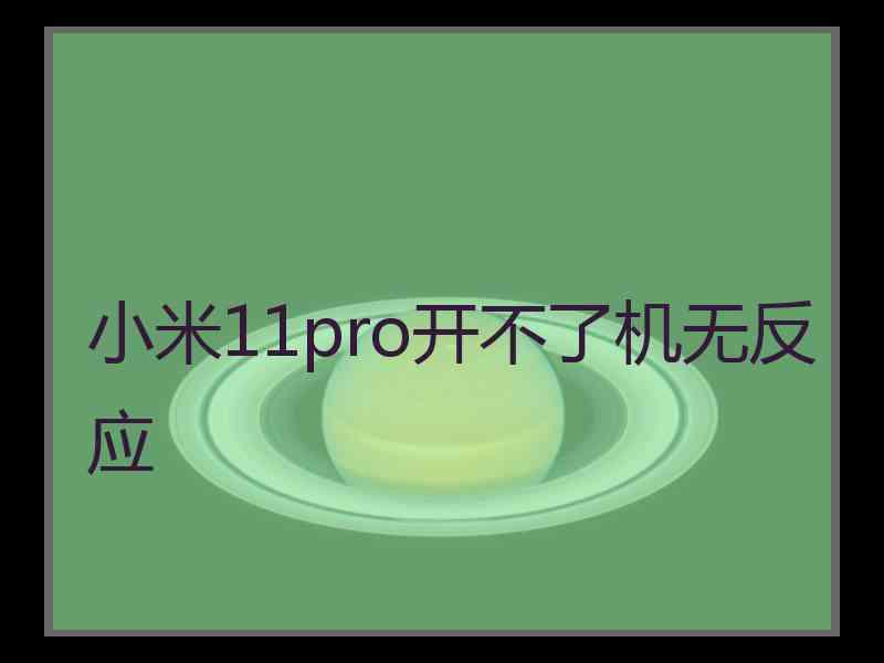 小米11pro开不了机无反应 小米11pro开不了机无反应