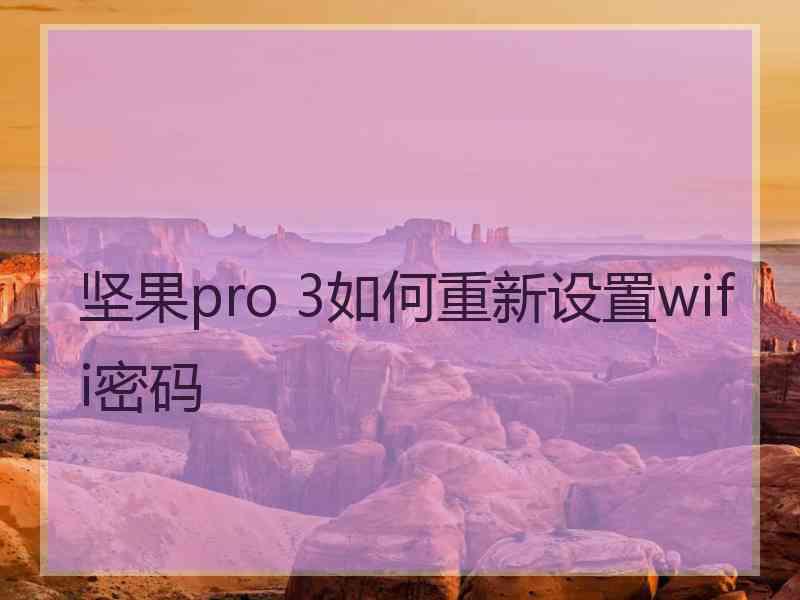坚果pro 3如何重新设置wifi密码 坚果pro 3如何重新设置wifi密码