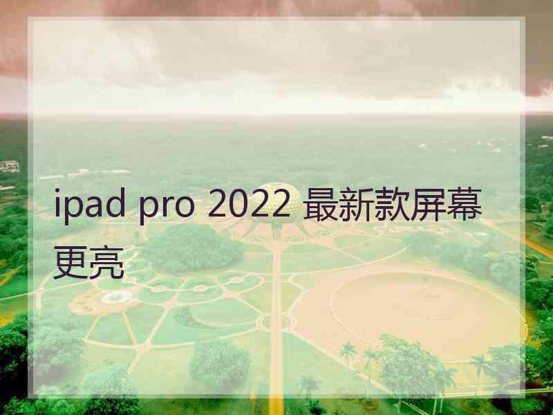 ipad pro 2022 最新款屏幕更亮 ipad pro 2022 最新款屏幕更亮