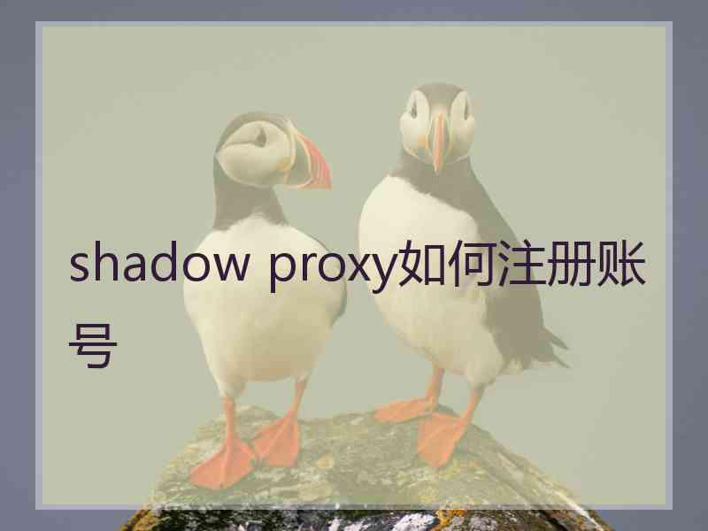 shadow proxy如何注册账号 shadow proxy如何注册账号
