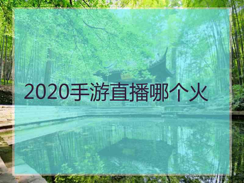 2020手游直播哪个火 2020手游直播哪个火