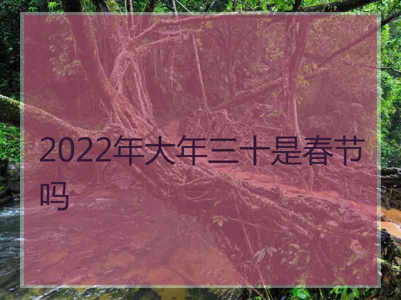 2022年大年三十是春节吗 2022年大年三十是春节吗