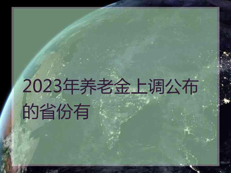 2023年养老金上调公布的省份有 2023年养老金上调公布的省份有