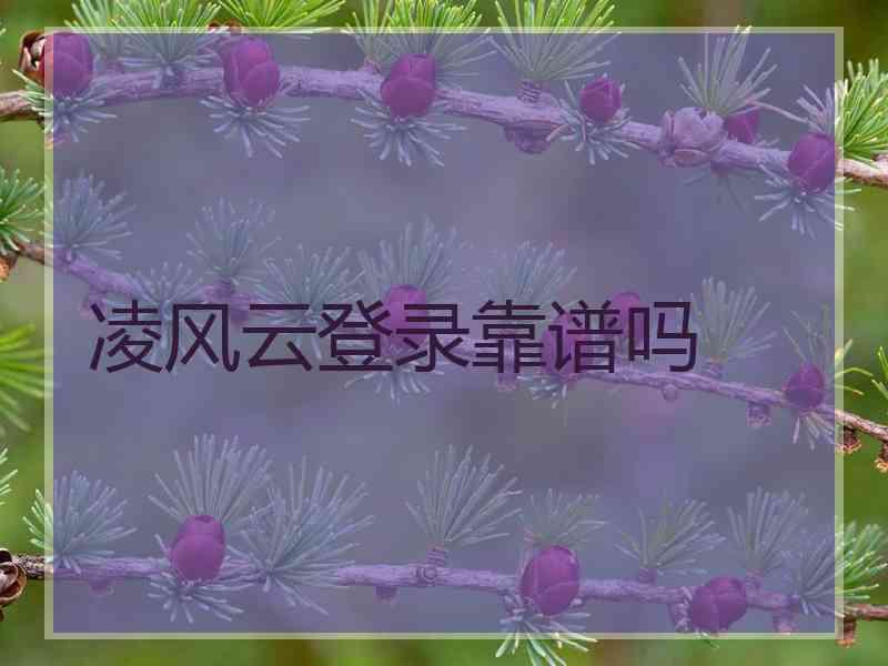 凌风云登录靠谱吗 凌风云登录靠谱吗