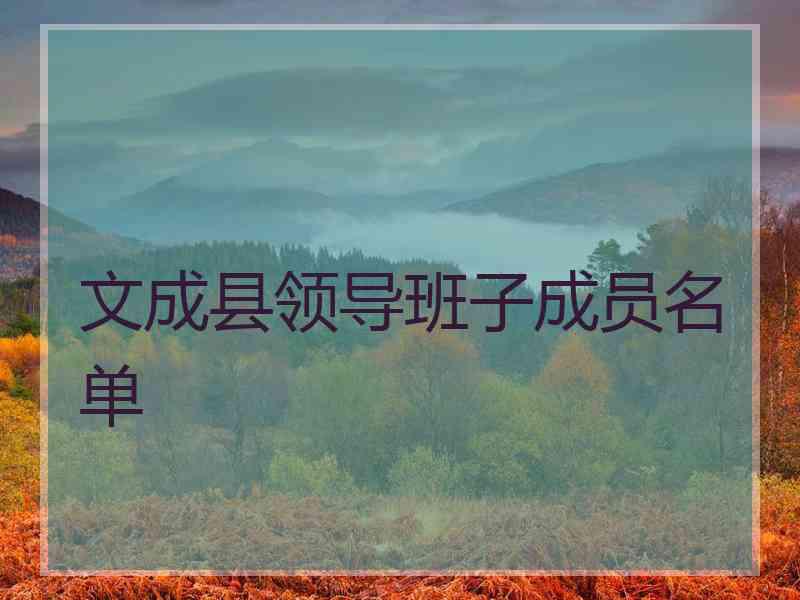 文成县领导班子成员名单 文成县领导班子成员名单