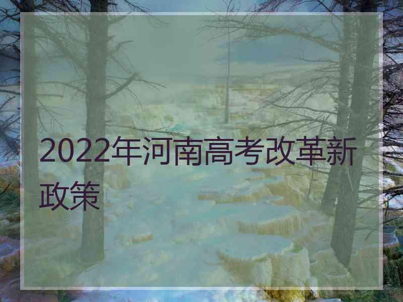 2022年河南高考改革新政策