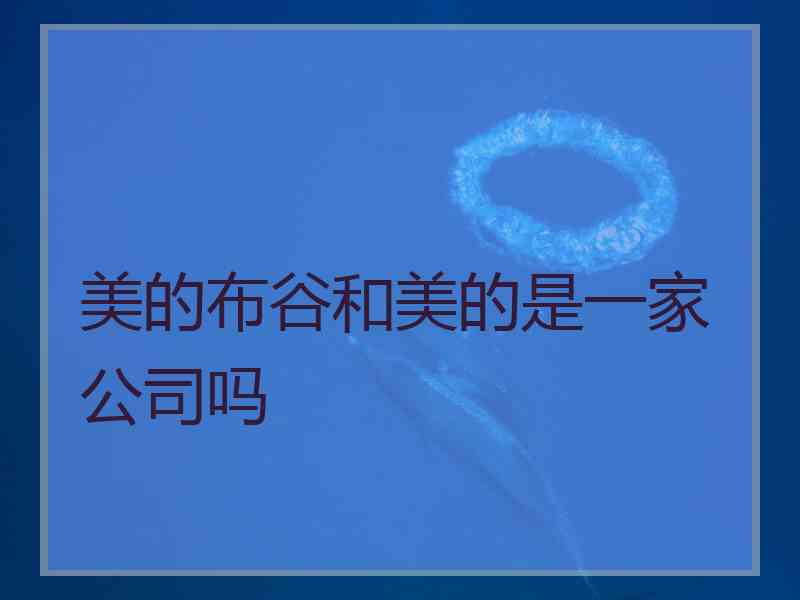 美的布谷和美的是一家公司吗 美的布谷和美的是一家公司吗