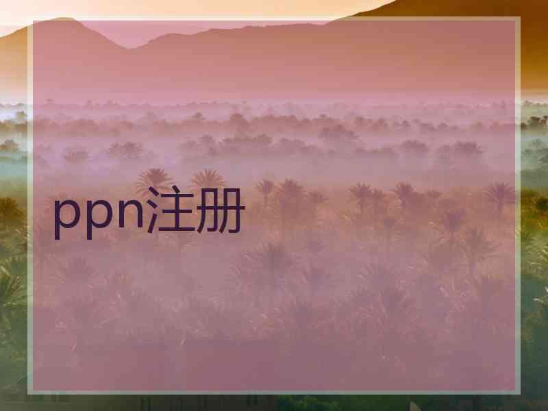 ppn注册 ppn注册