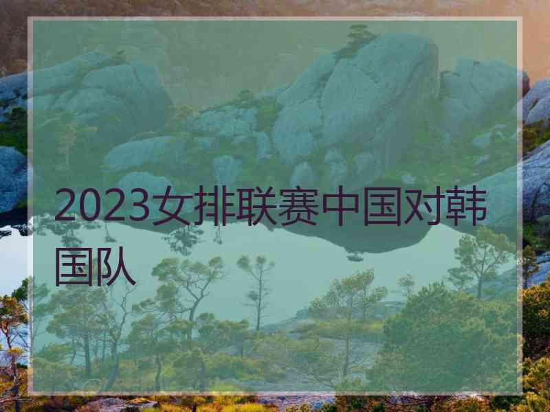 2023女排联赛中国对韩国队 2023女排联赛中国对韩国队