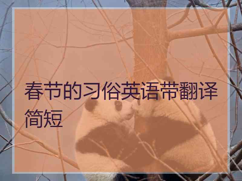 春节的习俗英语带翻译简短 春节的习俗英语带翻译简短