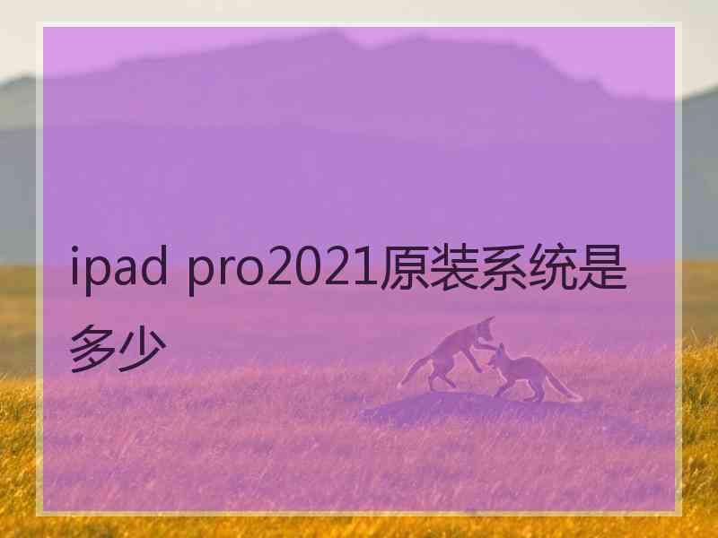 ipad pro2021原装系统是多少 ipad pro2021原装系统是多少