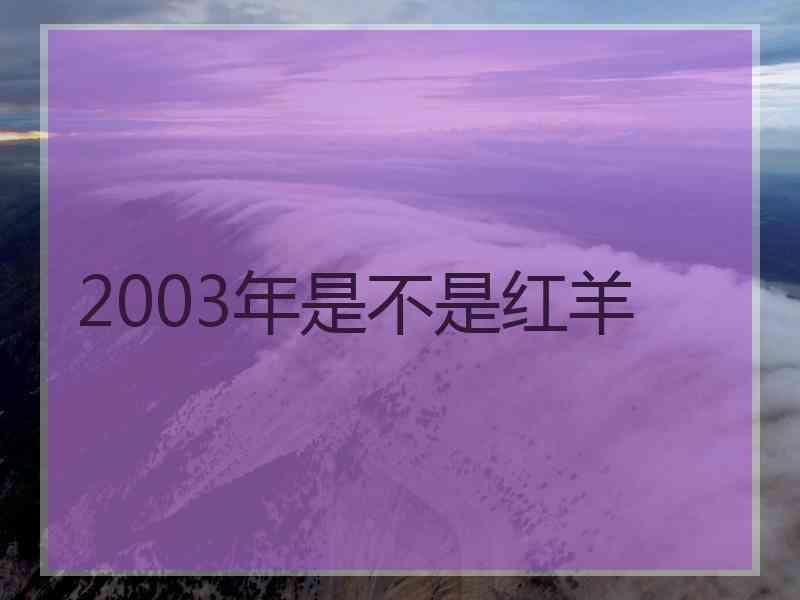 2003年是不是红羊 2003年是不是红羊