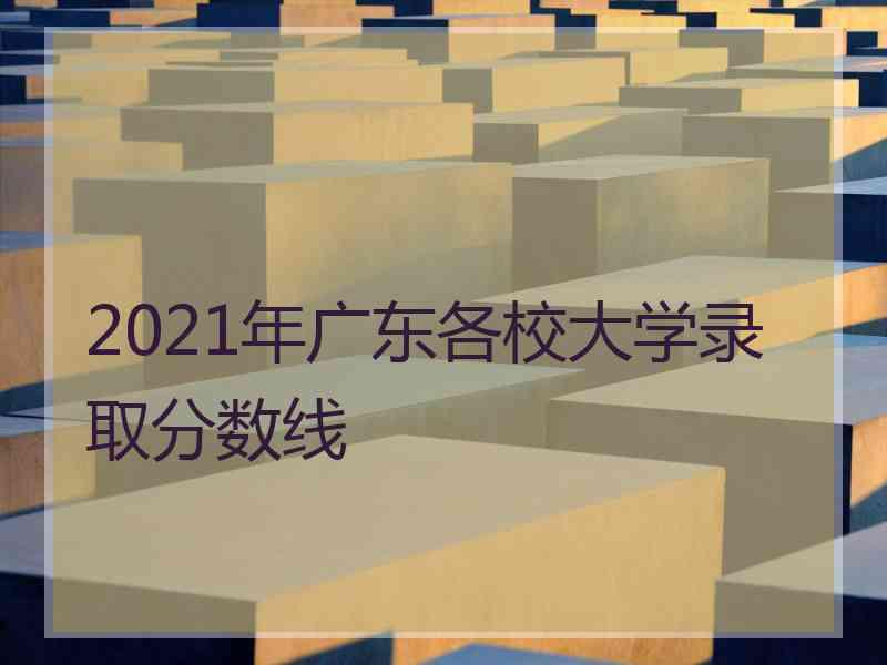 2021年广东各校大学录取分数线