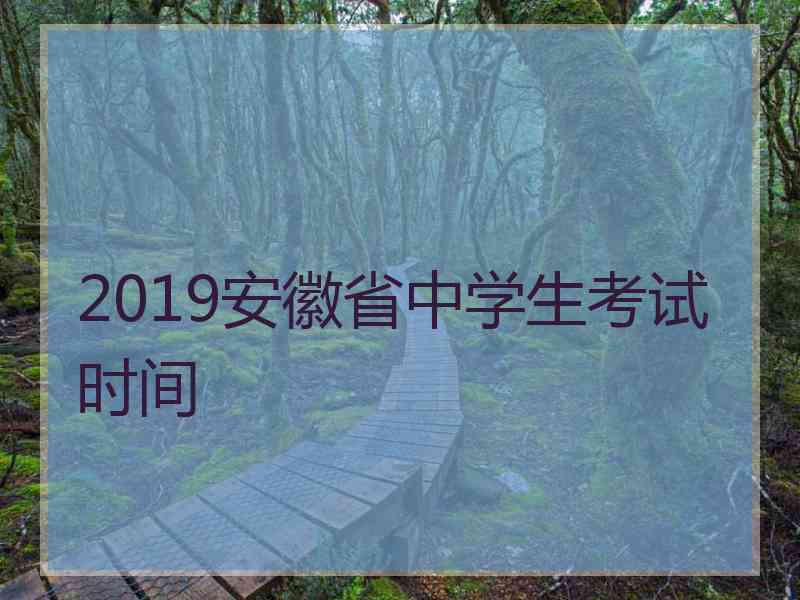 2019安徽省中学生考试时间