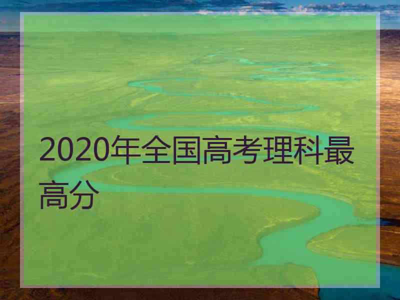 2020年全国高考理科最高分