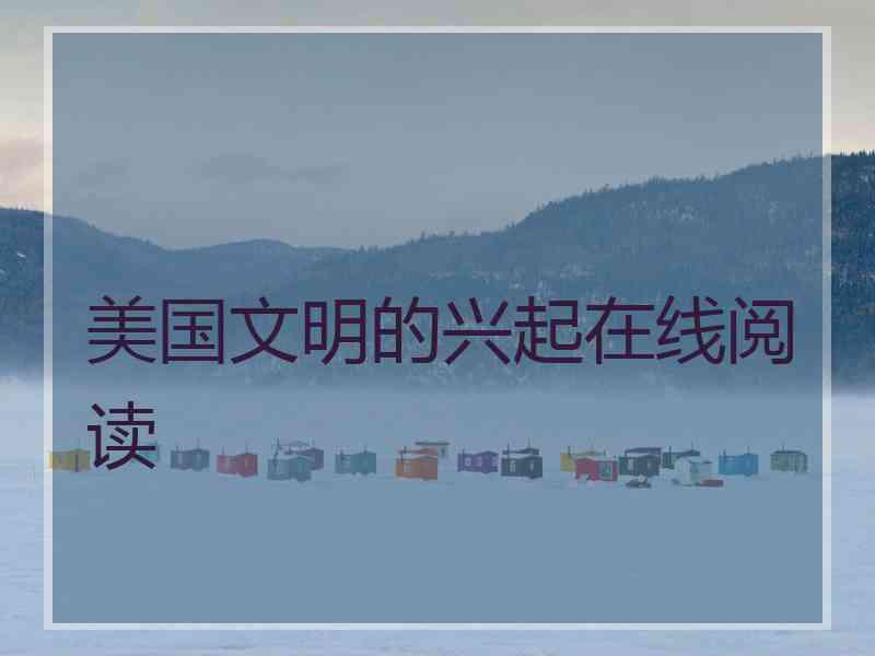 美国文明的兴起在线阅读