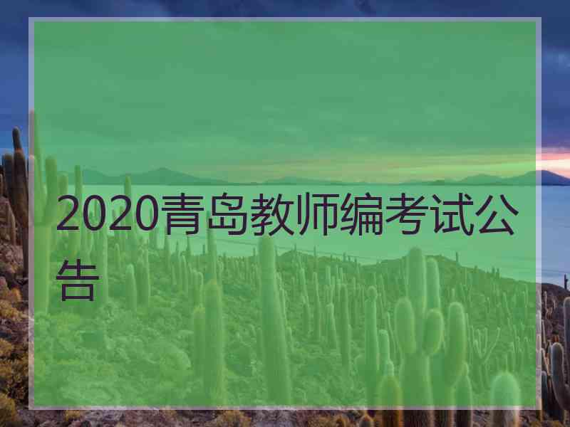 2020青岛教师编考试公告