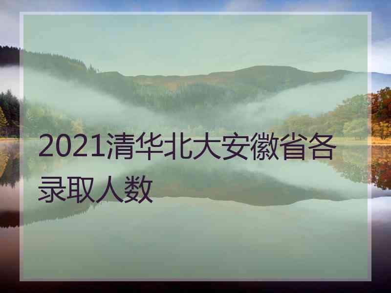 2021清华北大安徽省各录取人数