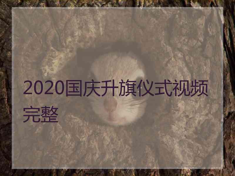 2020国庆升旗仪式视频完整