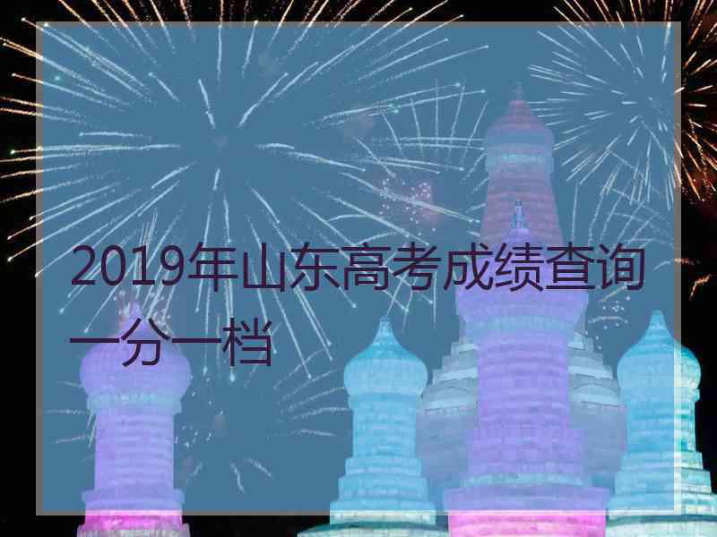 2019年山东高考成绩查询一分一档