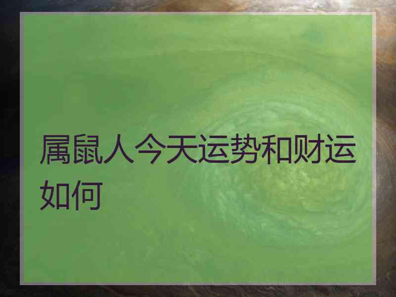 属鼠人今天运势和财运如何