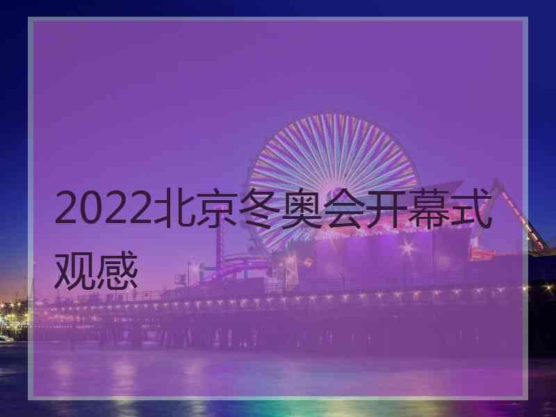 2022北京冬奥会开幕式观感