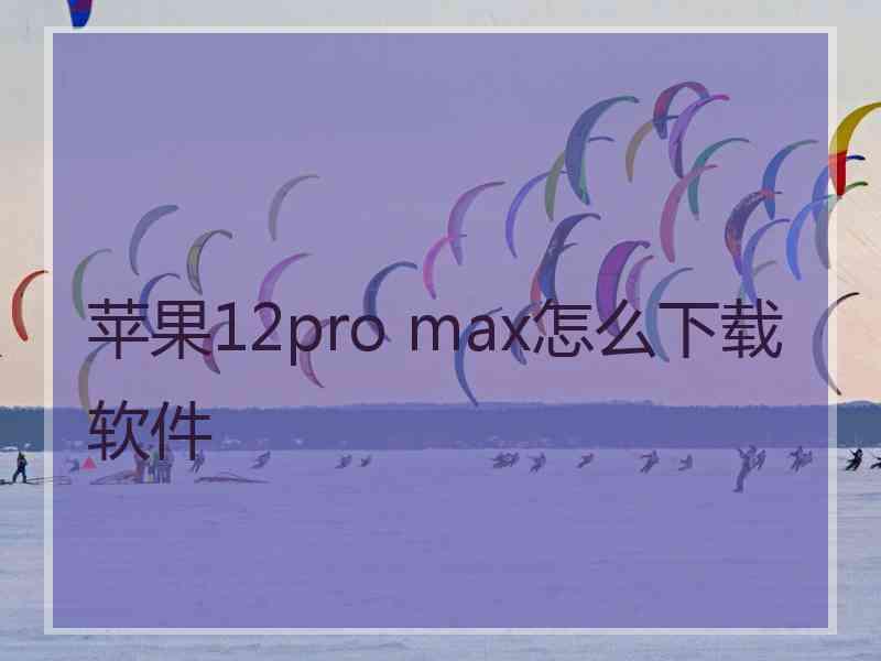 苹果12pro max怎么下载软件