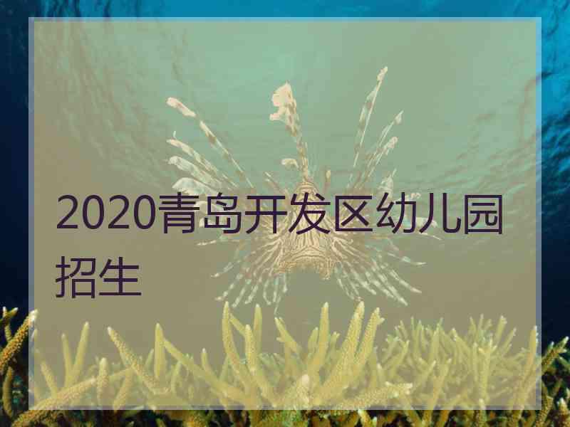 2020青岛开发区幼儿园招生