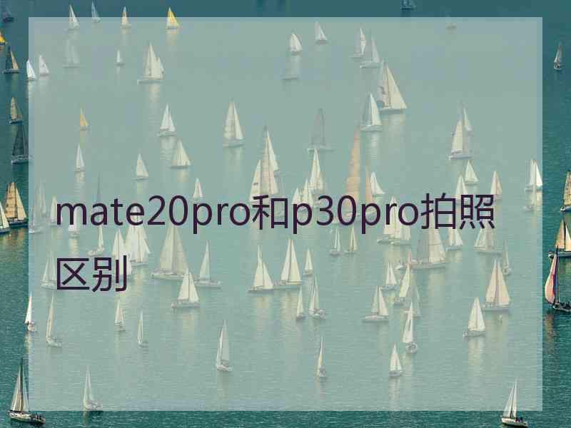 mate20pro和p30pro拍照区别