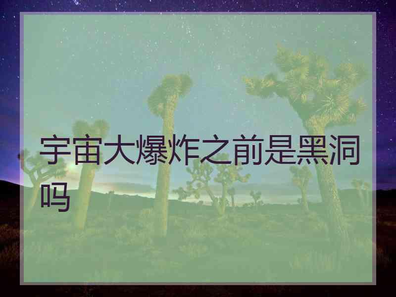 宇宙大爆炸之前是黑洞吗
