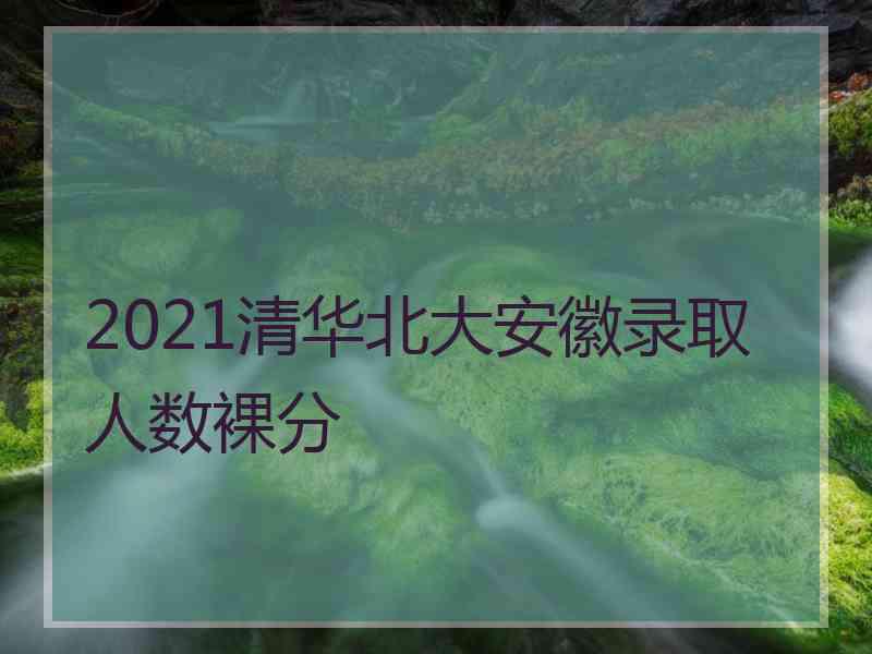 2021清华北大安徽录取人数裸分