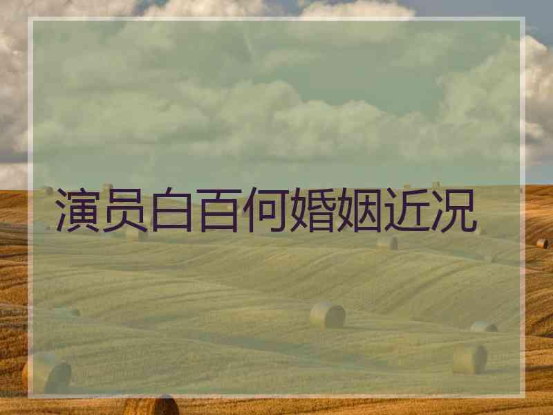 演员白百何婚姻近况