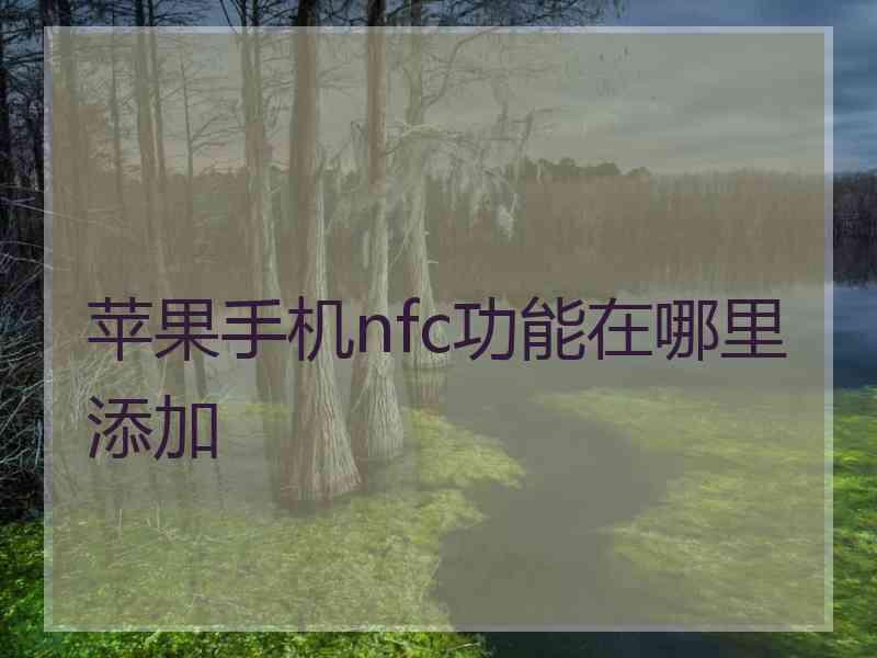 苹果手机nfc功能在哪里添加