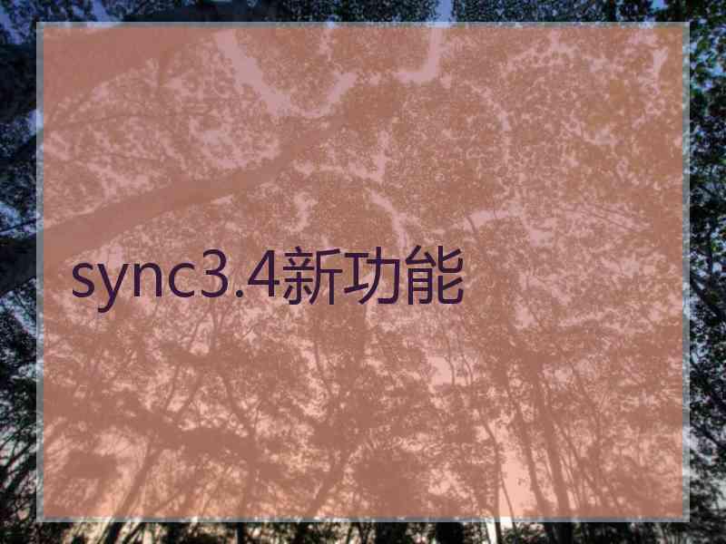 sync3.4新功能