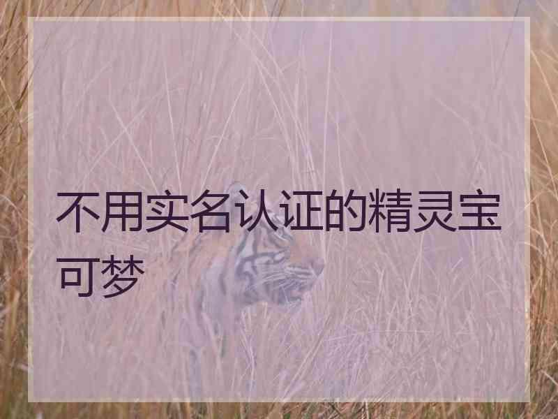 不用实名认证的精灵宝可梦