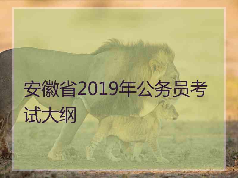 安徽省2019年公务员考试大纲