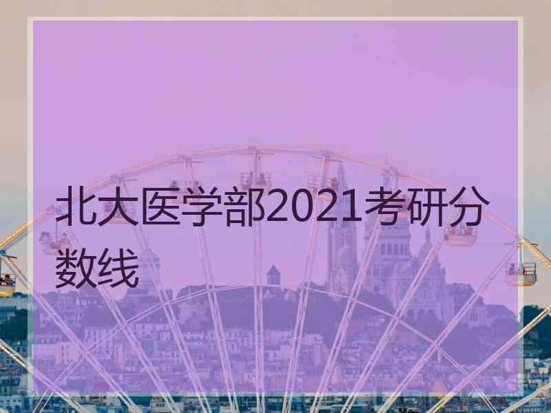 北大医学部2021考研分数线