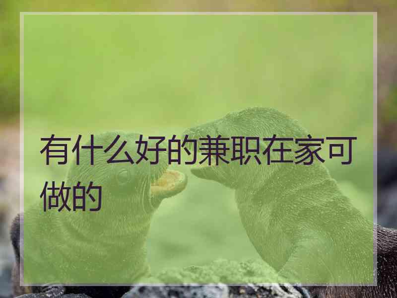 有什么好的兼职在家可做的
