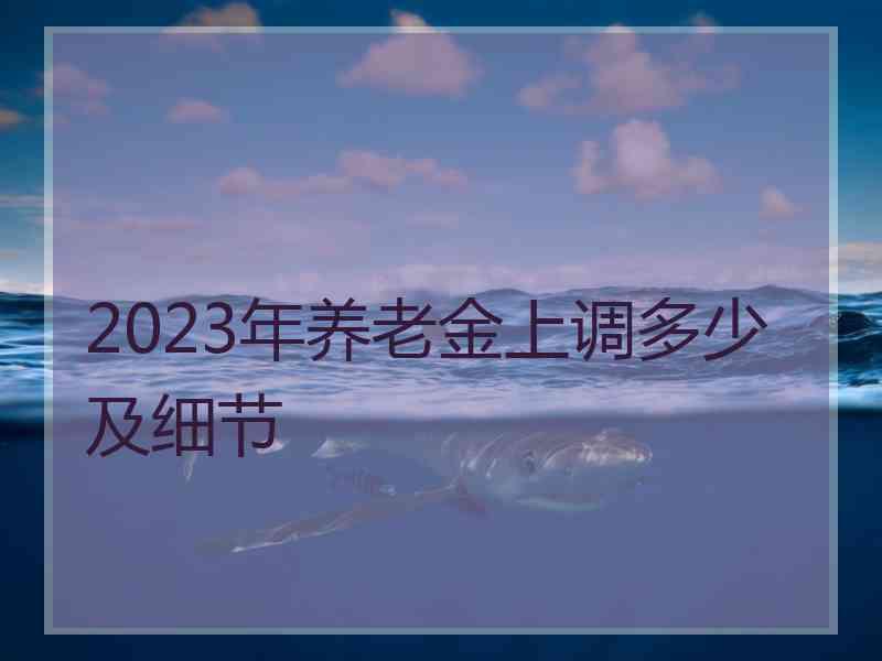 2023年养老金上调多少及细节