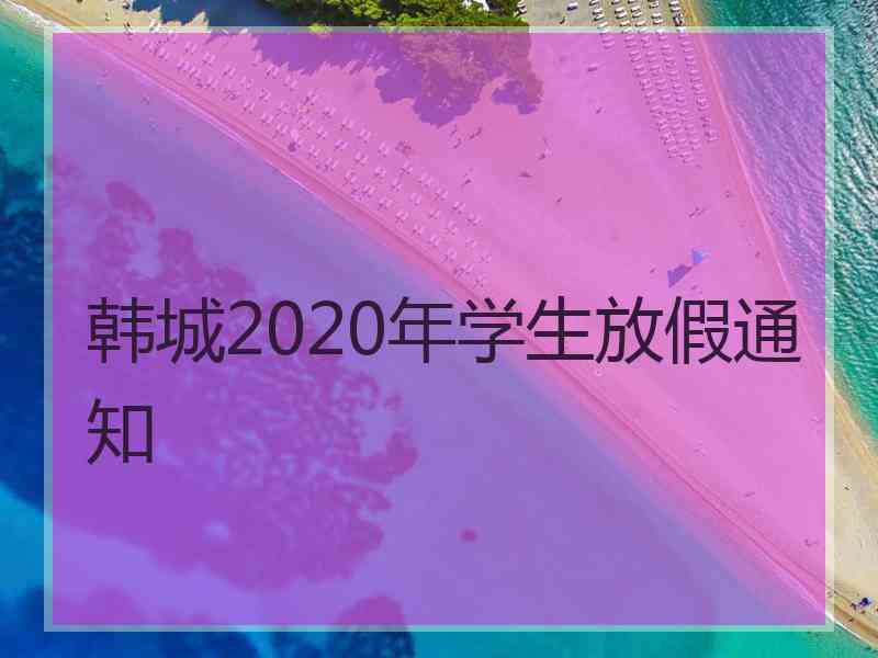 韩城2020年学生放假通知